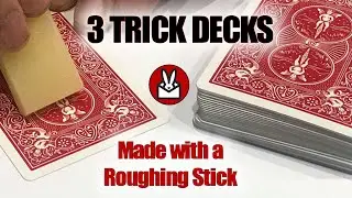 3 Magic Trick Decks Made with a Roughing Stick Invisible Deck, Brain Wave Deck & Generic Force Deck