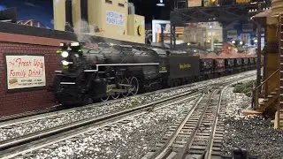 Lionel Legacy Nickel Plate Road Berkshire #765 pulling Iron Ore at Corner Field Model Railroad