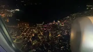 Seattle Skyline at night from the air