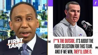 FIRST TAKE | Stephen A. reacts to Brandon Beane just called out critics over Bills' Joe Brady hire