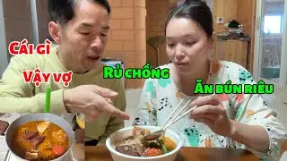 [186] rủ chồng Hàn ăn bún riêu 
