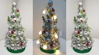 How to make a Cone Christmas Tree | DIY Walnuts Shell Christmas Tree