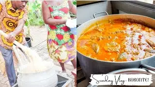 Typical Sunday in a Ghanaian Home-  Making Ghana's popular Kokonte and Nkatekwan for 25 people!