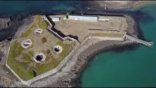 Ripapa Island, Fort Jervois,  from the air   Lyttelton Harbour