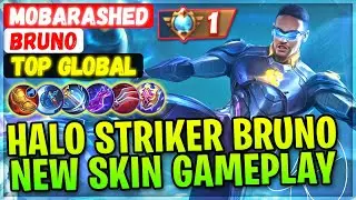 Halo Striker Bruno, New Neymar Jr Skin Gameplay [ Top Global Bruno ] Youtube / MobaRashed - MLBB