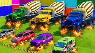 GIANT COLOR GARAGE &ndash; POLICE, AMBULANCE, FIRE TRUCK TRANSPORT - Farming Simulator 22