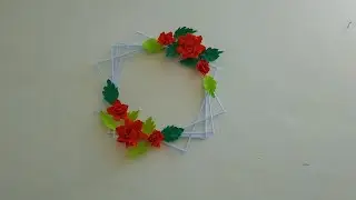 diy beautiful paper Flower Wall Hanging try this wall hanging #crafting #art #art_and_craft #craft