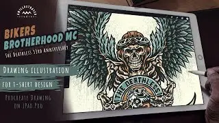 Making a T-Shirt Design using Procreate on the iPad | BIKERS BROTHERHOOD MC