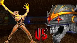 Arch-Vile vs Iron Lich - CROSSOVER  FIGHT - DOOM vs HERETIC Monster Infighting
