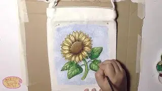 Borsetta a tracolla con girasole dipinta a mano