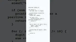 Sum of Digits of a Number