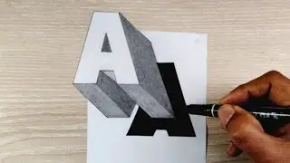 Very Easy!! How to Drawing 3D Floating Letter A || Anamorphic Illusion -3D Trick Art on Paper 
