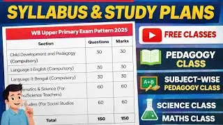 Upper primary tet syllabus 2026|Study plans|free classes| WB upper primary TET