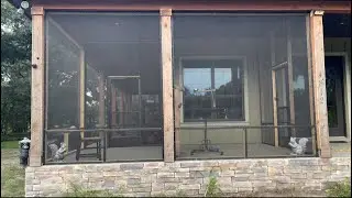 Building a screen porch for Macaws & a cat