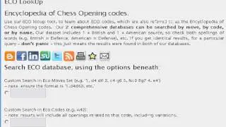 ECO chess opening DB - explore openings defences, find gambits, defenses, traps, etc.