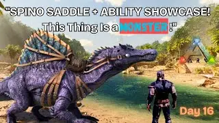 Day 16: I made SPINO SADDLE and checked ABILITIES! This Thing Is a MONSTER! | Ark mobile