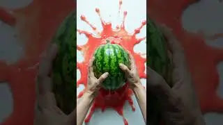 Top View Watermelon Crush 🥰 | Ultra Satisfying Slow Motion 3D Simulation | ASMR Juice Burst 💦