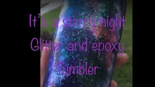 alcohol ink over glitter epoxy tumbler.