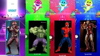 Funny Tiles Hop 🎵 | Superheroes Edition ⚡️ Flash, Hulk, Spider-Man & Iron Man!