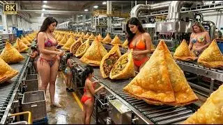 Inside a Modern Samosa Factory | From Fresh Dough to Crispy Fried Samosas (Full Process)