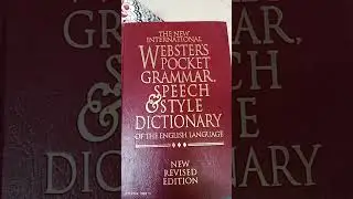 THE NEW INTERNATIONAL WEBSTER'S POCKET SPEECH & STYLE DICTIONARY