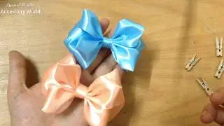 اجمل طريقة عمل فيونكة بشريط الستان لعمل احلي سورتيت👌 أو توكة لبنوتك|How To make Bow|Fashion Bow