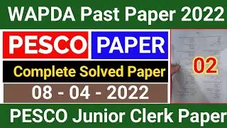 PESCO Junior Clerk Solved Paper Held On 08-04-2022 | UET PESCO Past Papers | WAPDA Junior Clerk Test