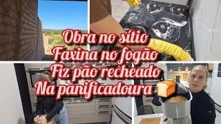 #vlog fomos no sítio  / #rotina fiz faxina  no fogão/fiz pão  recheado na panificadoura ficou ..