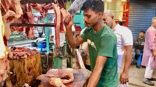 Big Cow Leg Cutting, গরুর রান কাটা ৮০০ টাকা কেজি আর নয় দেরি চলে আসুন বাদল ভাইয়ের দোকানে