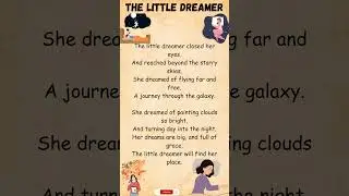 The Little Dreamer| Poems in English | English poem for kids | #shorts
