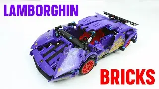 MOC LEGO Lamborghini Purple Supercar Build | Fake Bricks from AliExpress