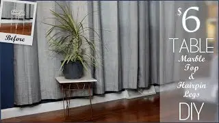 $6 DIY REAL Marble Table with Copper Hairpin Legs - So Easy & Inexpensive!