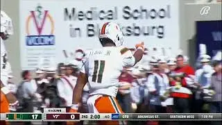 CANE CLIPS: FLAGG JR GOES UNTOUCHED TO THE QB