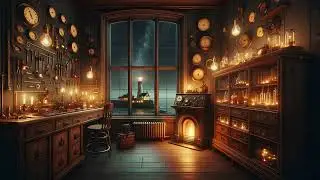 [4K] Cozy Steampunk Inventors Workshop | Ambient Background | 3 Hours