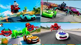 McQueen 🆚 Zombie Pit! Spider Car McQueen 🆚 Mater Greater Eater🆚Brainrot Car 🆚 Mcqueen Eater / Tiles