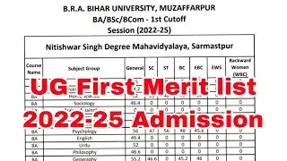 brabu ug merit list 2022-25,ba brabu ba admission 2022 merit list,ba b.sc b.com merit list  #brabu