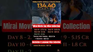 Mirai Movie Box Office Collection Day Wise | Worldwide Collection Day 11 #boxoffice #tejasajja
