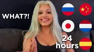 SPEAKING 5 LANGUAGES TO MY GF FOR 24 HOURS (she can't understand)