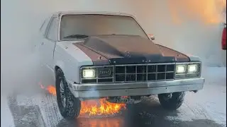 first burnout in the abandoned junkyard race car!