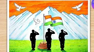 26 January special flag drawing | step by step Indian flag drawing || Republic day drawing flag
