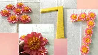 Number decoration idea | Number 7 decoration | Simple number decoration with paper.