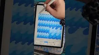 🌊 Seamless blue ocean wave pattern created in #procreate! #patterndesign #artvideo