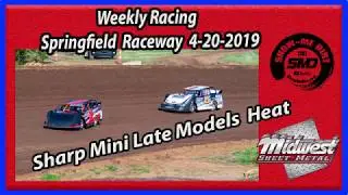 S03➜E182 Sharp Mini Late Model Heat Races - Weekly Racing Springfield Raceway 4-20-2019 #DirtTrack