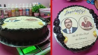2 kg Anniversary cake recipe | Truffle cake decorating ideas |Photo print cake|Dreampuff Homebaker|