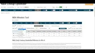 Tools Tab Demo - NBA Lineup Optimizer