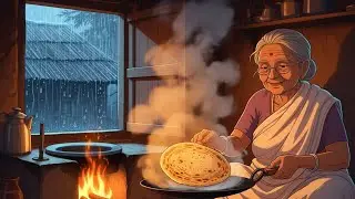 Rainy Morning in a Peaceful Indian Village | Cozy Ghibli-Style ASMR | Cooking & Slow Living