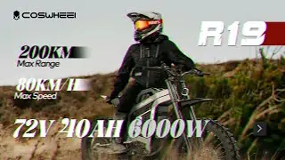 COSWHEEL R19 72V 6000W 40AH Electric Mountain Bike Range Display