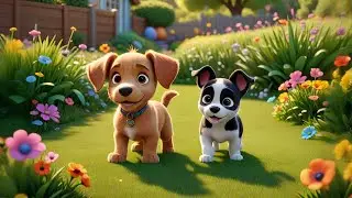 Five Little Puppies Digging a Hole | Nursery Rhymes for Kids | Fun Animal Song for Toddlers
