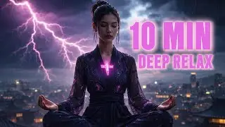10 Minute Deep Relax | Thunder & Rain Meditation Ambience