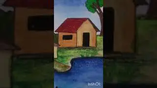beautiful scenery art for beginners।प्रकृति चित्रण। rate my art. #art #trending #scenery  #ytshorts